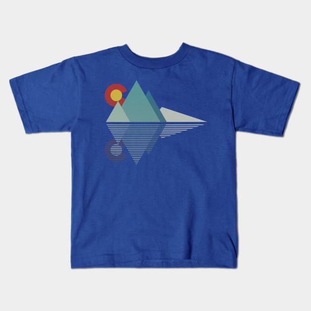 Colorado Mountains Geometric Kids T-Shirt by E